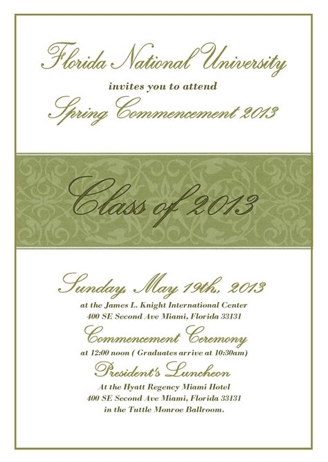 commencement ceremony invitation wording